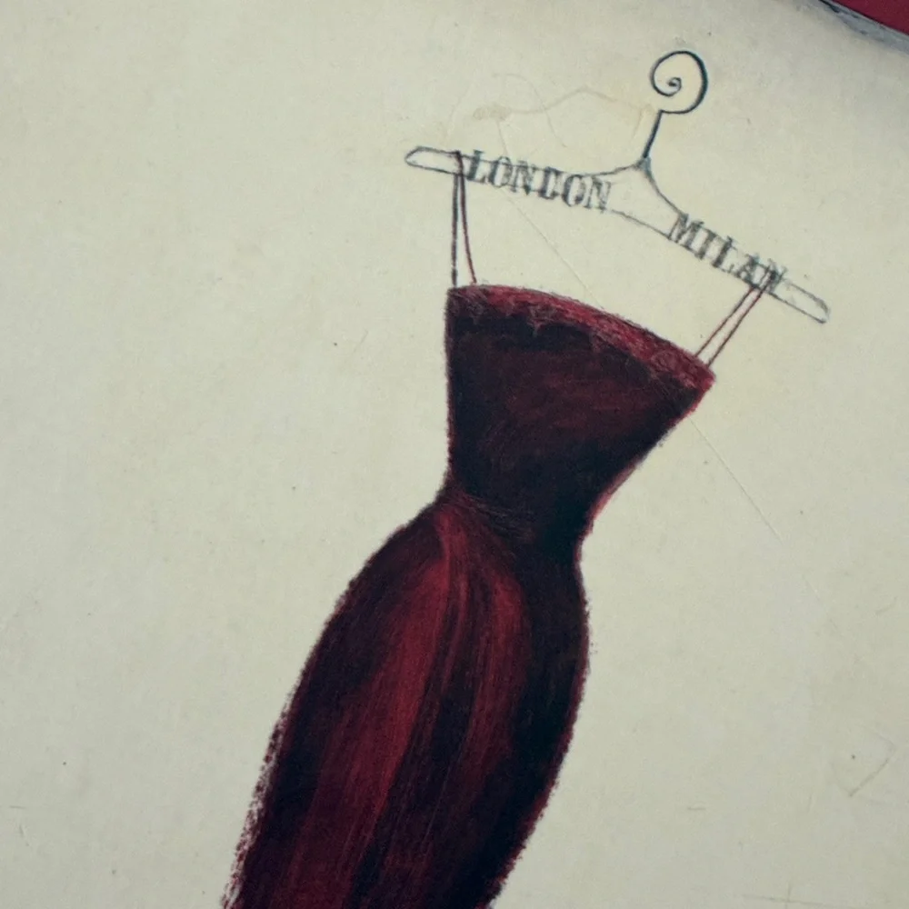 Vintage Emily Adams Red Evening Gown Photo - Storage - Keepsake Box